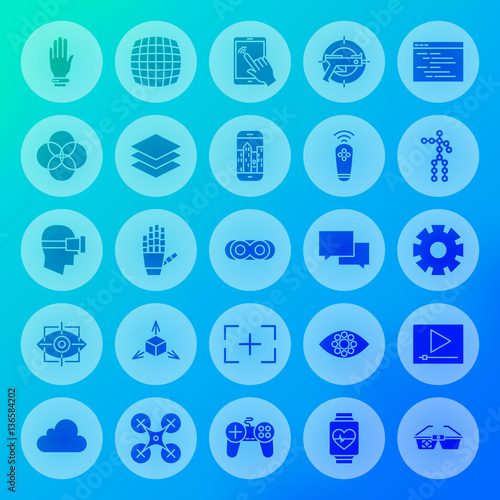 Virtual Reality Solid Circle Icons