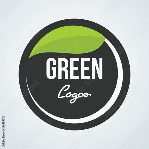 Leaf plant circle logo icon vector