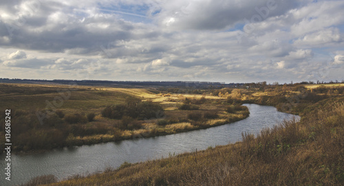 Autumn landscape with river