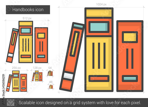 Handbooks line icon. photo