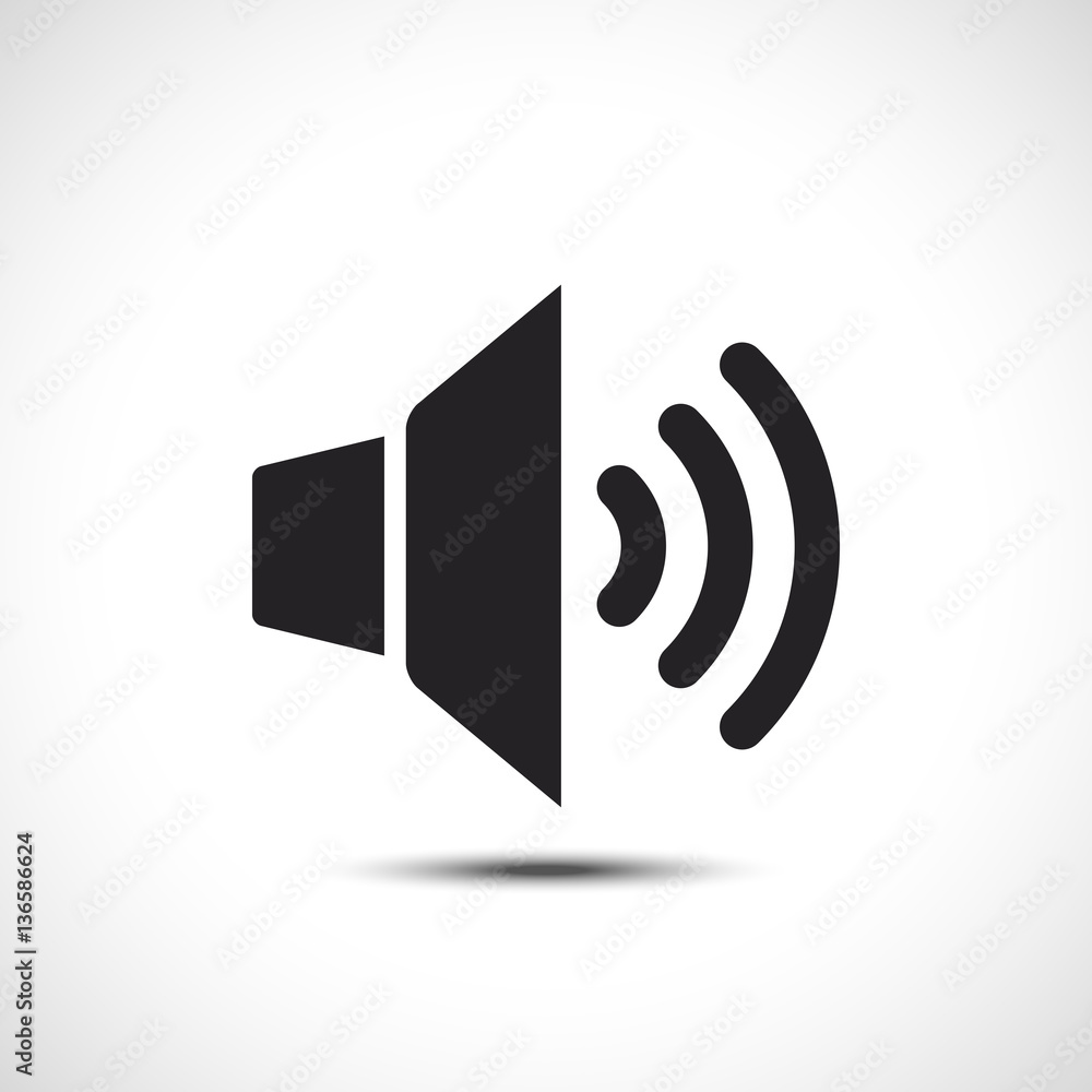 Volume Sound Speaker Icon. Vector Illustration. Flat Icon. Volume Sound Speaker Icon. Vector Illustration. Flat Icon.