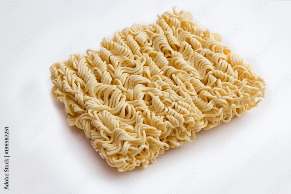 Instant Noodles of fast preparation isolated on a white backgrou Instant Noodles of fast preparation isolated on a white backgrou