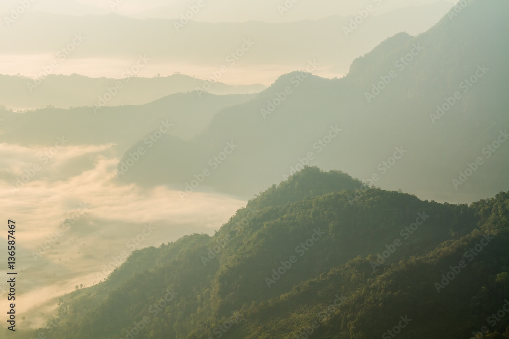 Naklejka premium mountain view in Laos people’s democratic republic , take