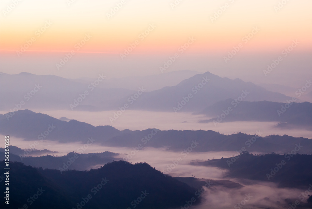mountain  view  in Laos people’s democratic  republic  , take