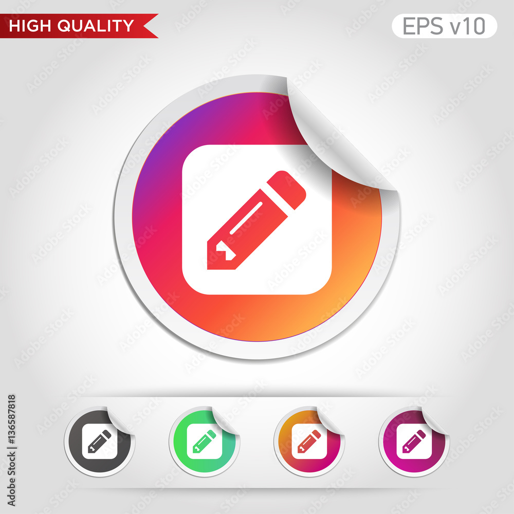 Edit icon. Button with pencil icon. Modern UI vector. Edit icon. Button with pencil icon. Modern UI vector.