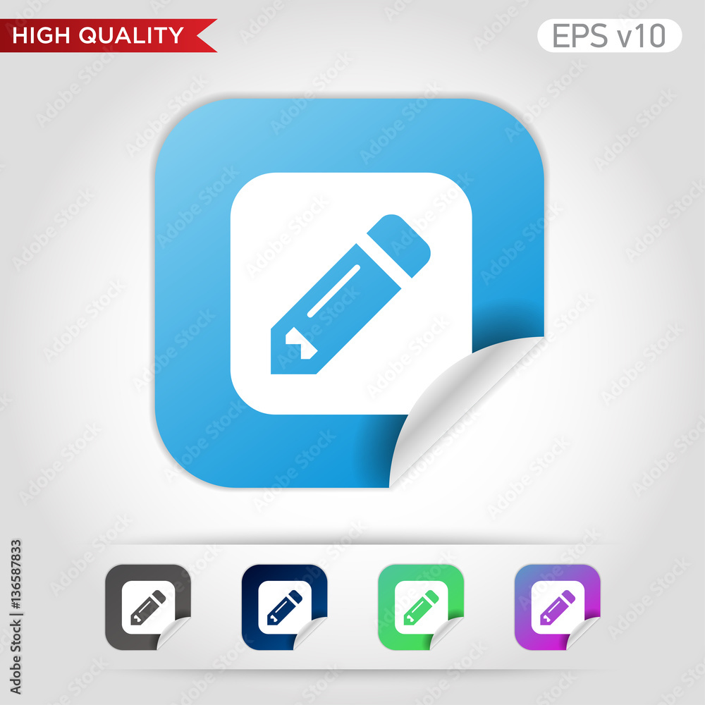 Edit icon. Button with pencil icon. Modern UI vector. Edit icon. Button with pencil icon. Modern UI vector.