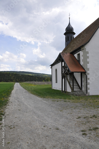 landschaft an der wallfahrtskapelle st. sebastian bei nordheim vor der rhön photo