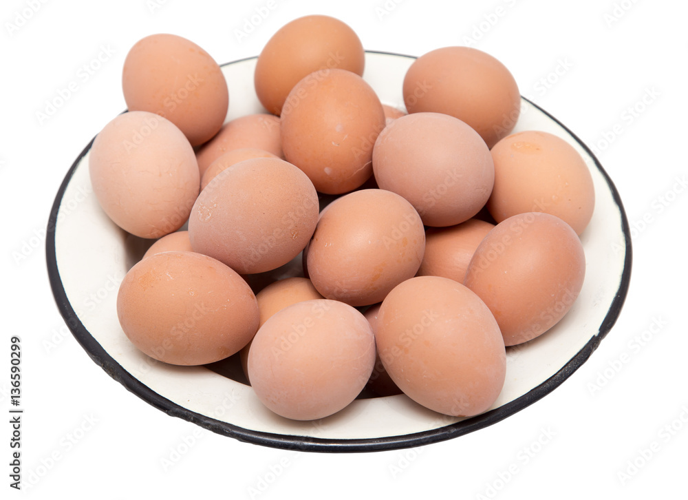 eggs in a plate on a white background eggs in a plate on a white background