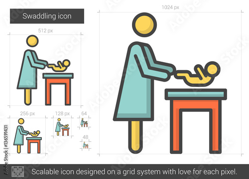 Swaddling line icon.