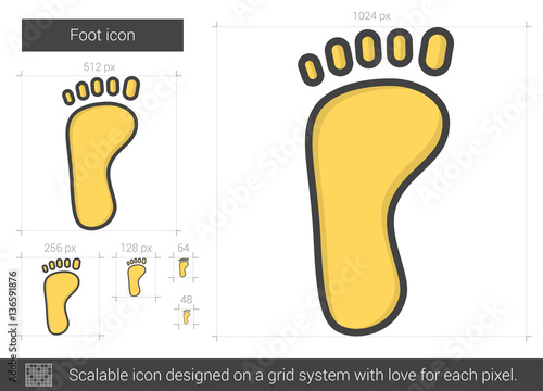 Foot line icon.