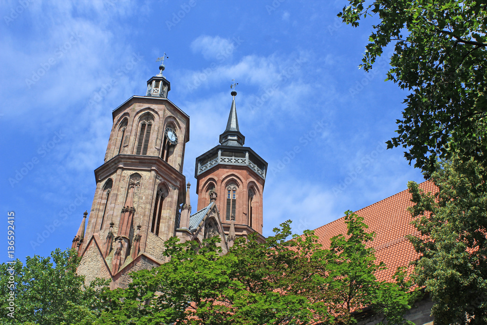 Göttingen: Türme der St. Johanniskirche (14. Jh., Niedersachsen)