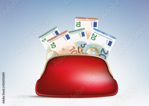 Porte monnaie - billets - consommation - économie