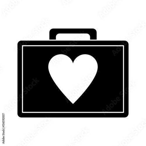 first aid kit emergency heart care pictogram vector illustration eps 10