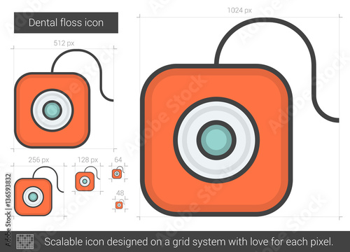 Dental floss line icon.