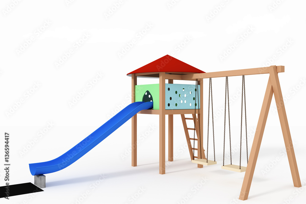 Children's playground, 3d-Illustration Children's playground, 3d-Illustration