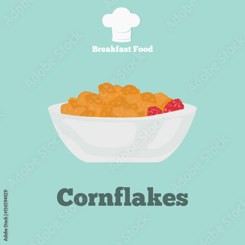 Cornflakes color icon. Cartoon style for web and mobile design