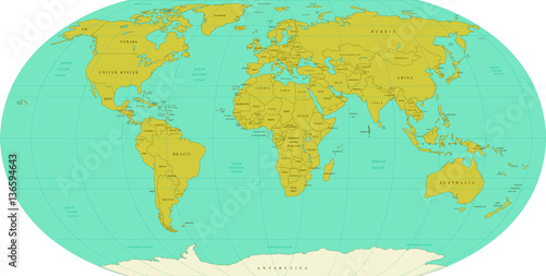 Highly detailed World Map. Vector