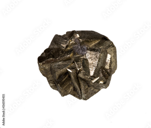Pyrite Crystal isolated on a white background