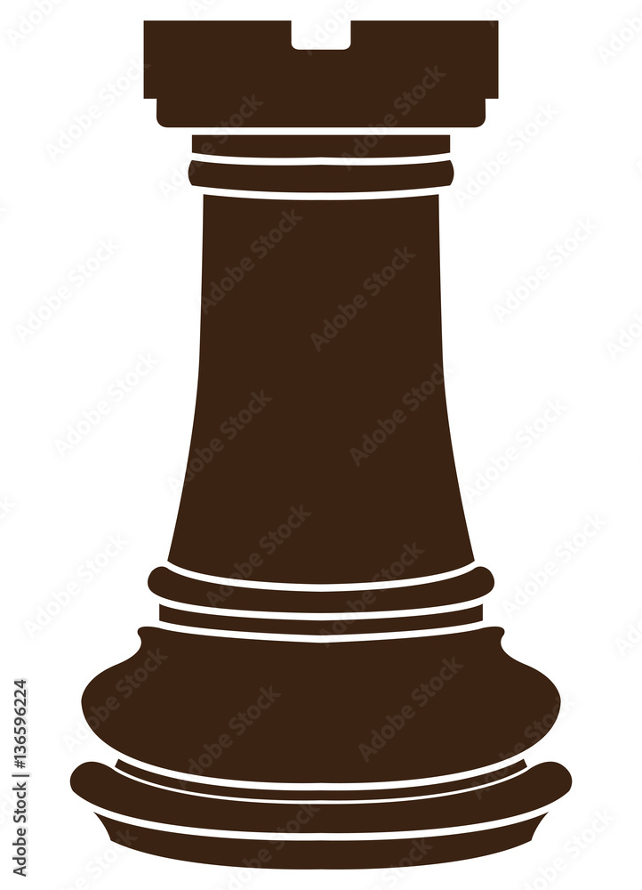 Isolated rook piece on a white background, Vector illustration Isolated rook piece on a white background, Vector illustration