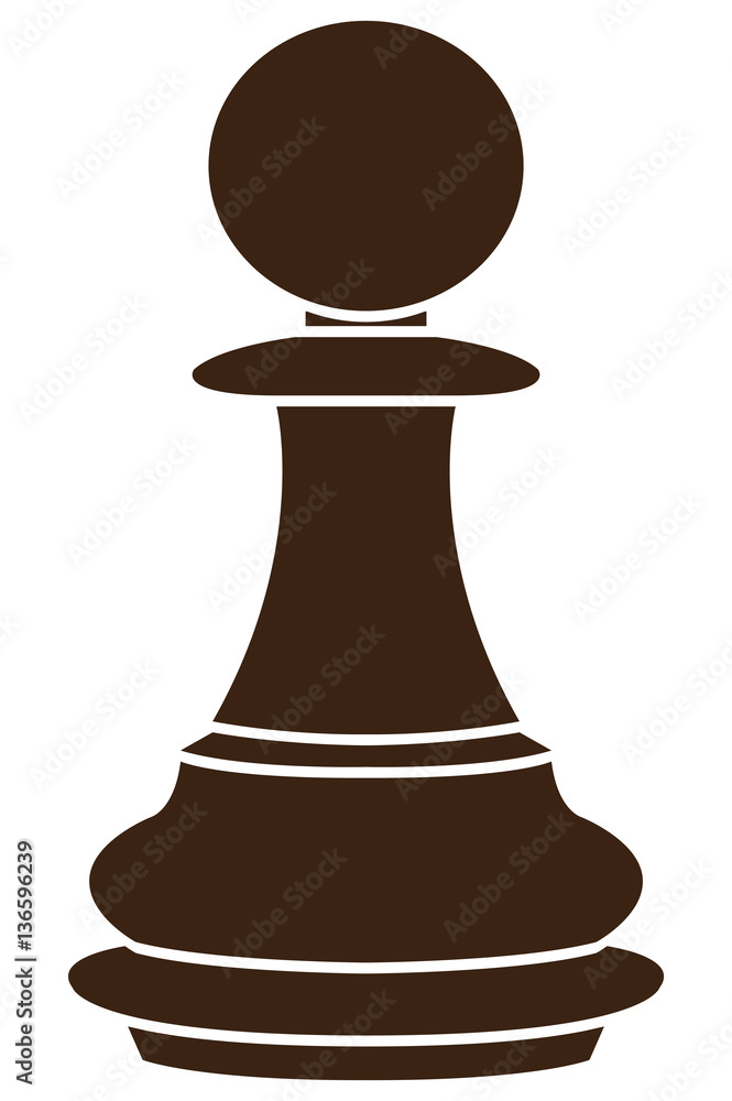 Isolated pawn piece on a white background, Vector illustration Isolated pawn piece on a white background, Vector illustration
