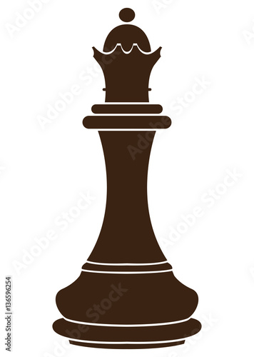 Isolated queen piece on a white background, Vector illustration