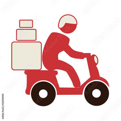 delivery worker service icon vector illustration design © Gstudio