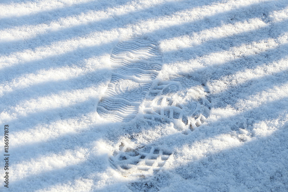 Fußspuren im Schnee Stock Photo | Adobe Stock