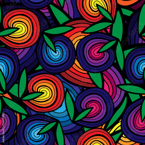 Seamless pattern with abstract flower