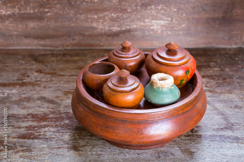 betel box on wood background