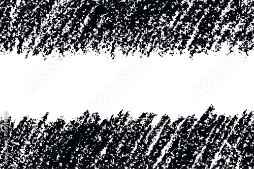 Black pastel chalk wax crayon hand drawing copy space. Banner seamless abstract background. Hand drawing vector chalk stroke lines