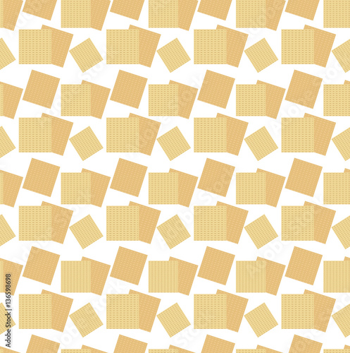 Passover seamless pattern with matzah. Pesach endless background, texture. Vector illustration