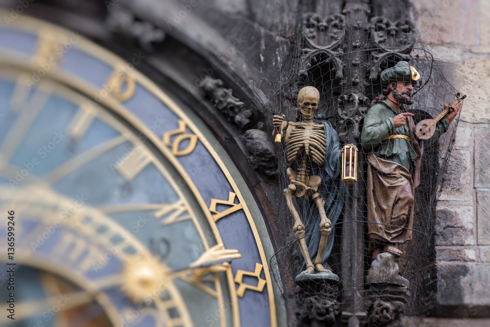 Fototapeta premium Detail of the Prague Astronomical Clock (Orloj) in the Old Town