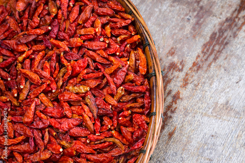 red chili in basket