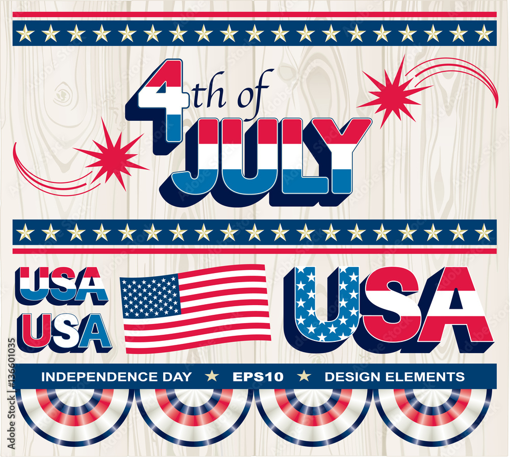 Fourth of July design elements Fourth of July design elements