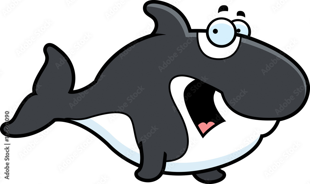 Scared Cartoon Killer Whale