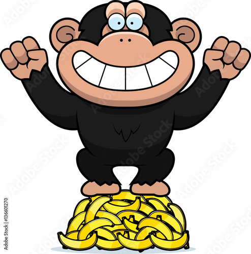 Cartoon Chimpanzee Bananas