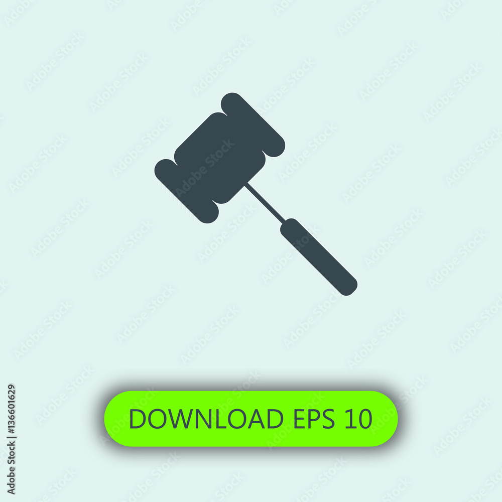 Law hammer icon vector