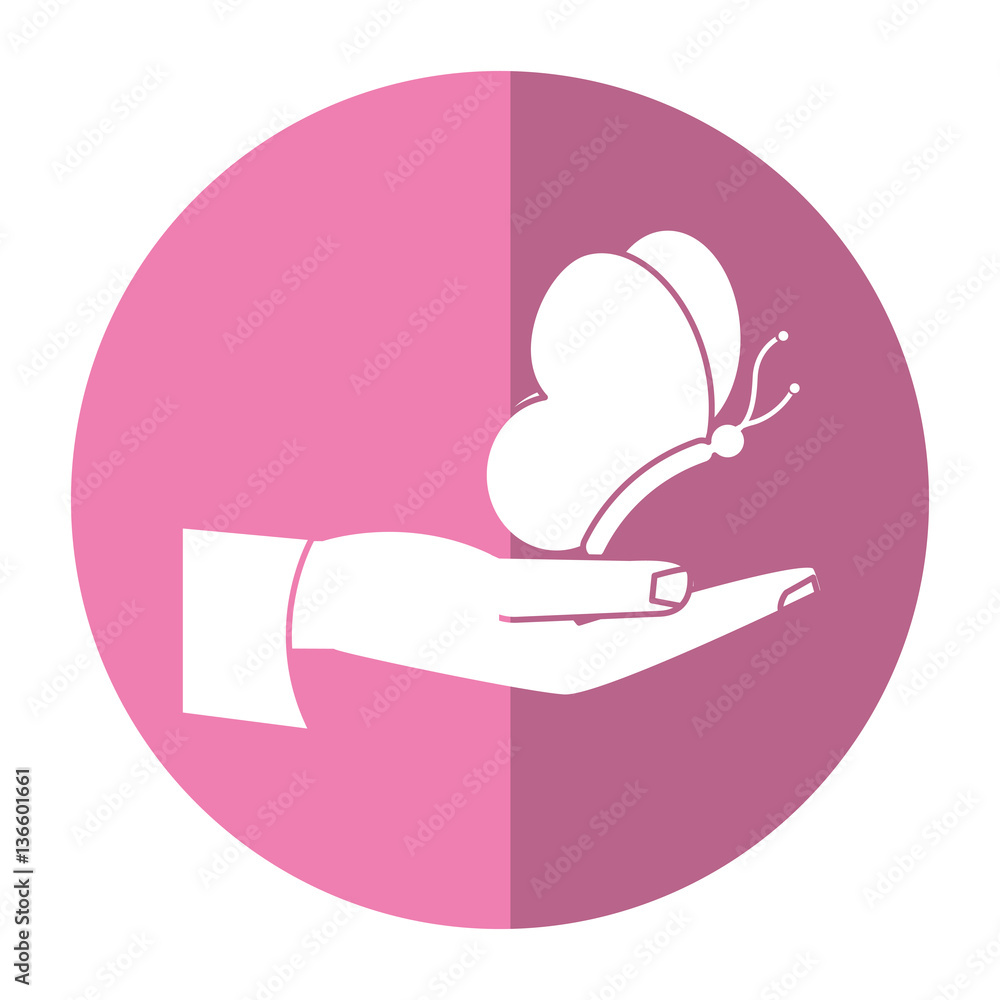 hand hold butterfly women day shadow vector illustration eps 10 hand hold butterfly women day shadow vector illustration eps 10