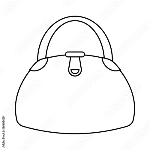 woman handbag fashion style thin line vector illustration eps 10