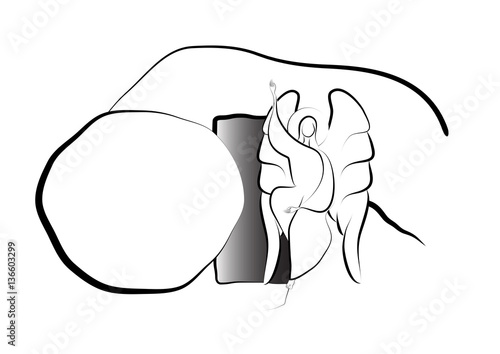 Angel - Easter resurrection abstract artistic simple black and w