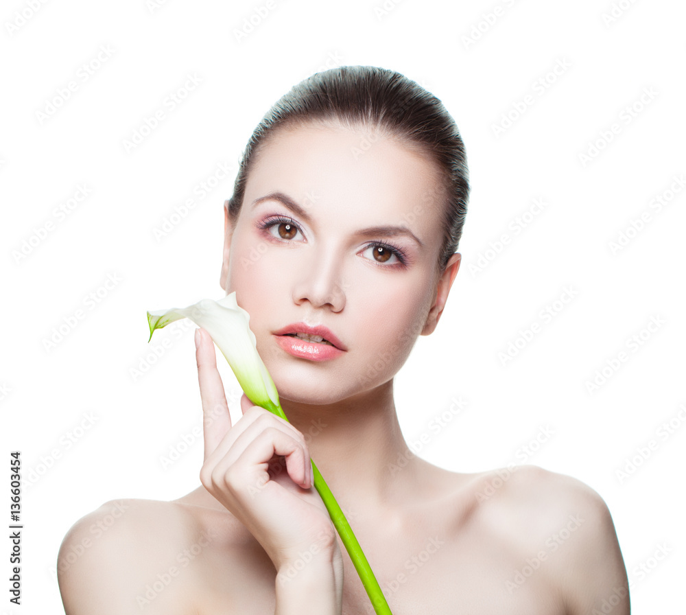 Spa Face. Healthy Woman with Perfect Skin. Skincare Concept Spa Face. Healthy Woman with Perfect Skin. Skincare Concept