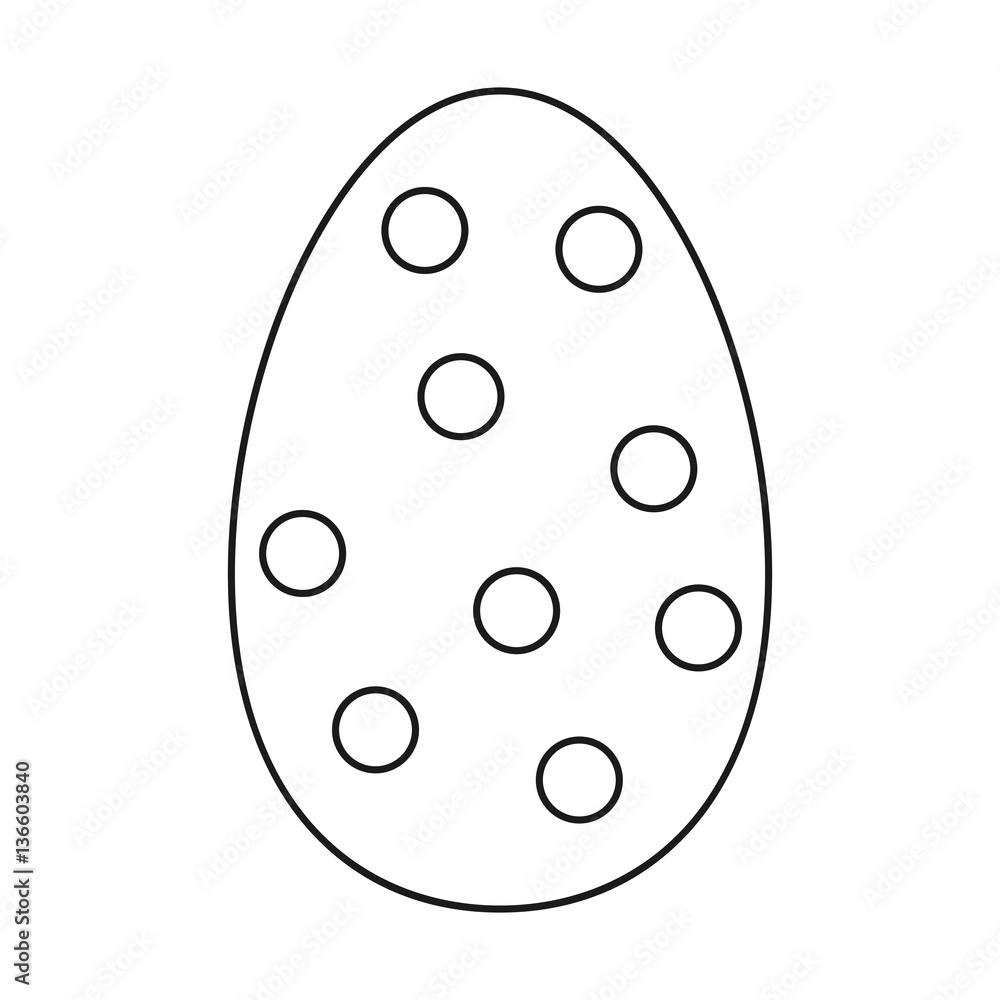 decorative egg easter polka dots thin line vector illustration eps 10