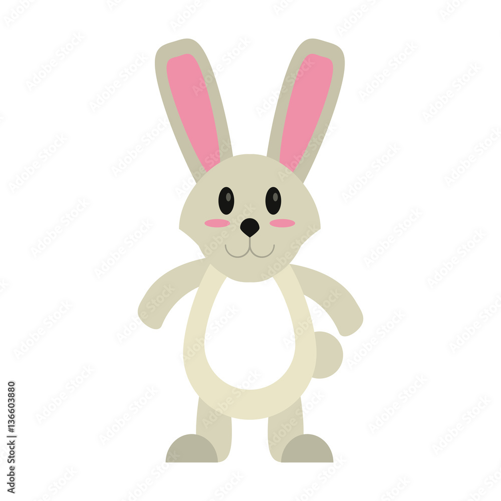 easter bunny cute standing vector illustration eps 10