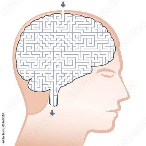 Brain maze - symbol for complex or complicated thinking.