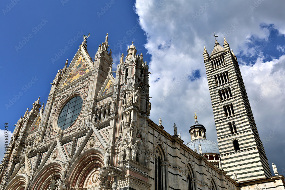 SIENA, ITALY - APRIL 07, 2014: Cattedrale di Santa Maria Assunta in the city center at sunny day