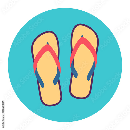 Beach slippers icon