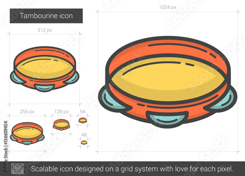 Tambourine line icon.