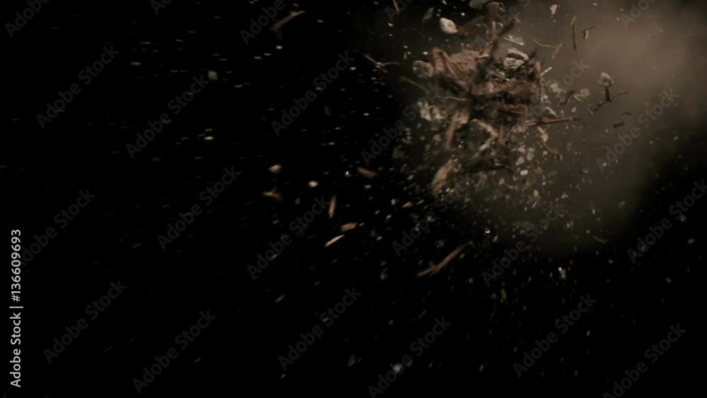 Falling Debris In Slow Motion Falling Debris In Slow Motion