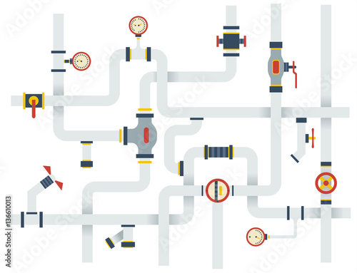 Stock vector ware pipes system concept flat vector illustration