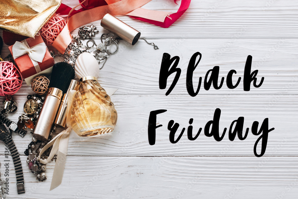black friday sale text sign luxury jewelry perfume and watch and Stock  Photo | Adobe Stock